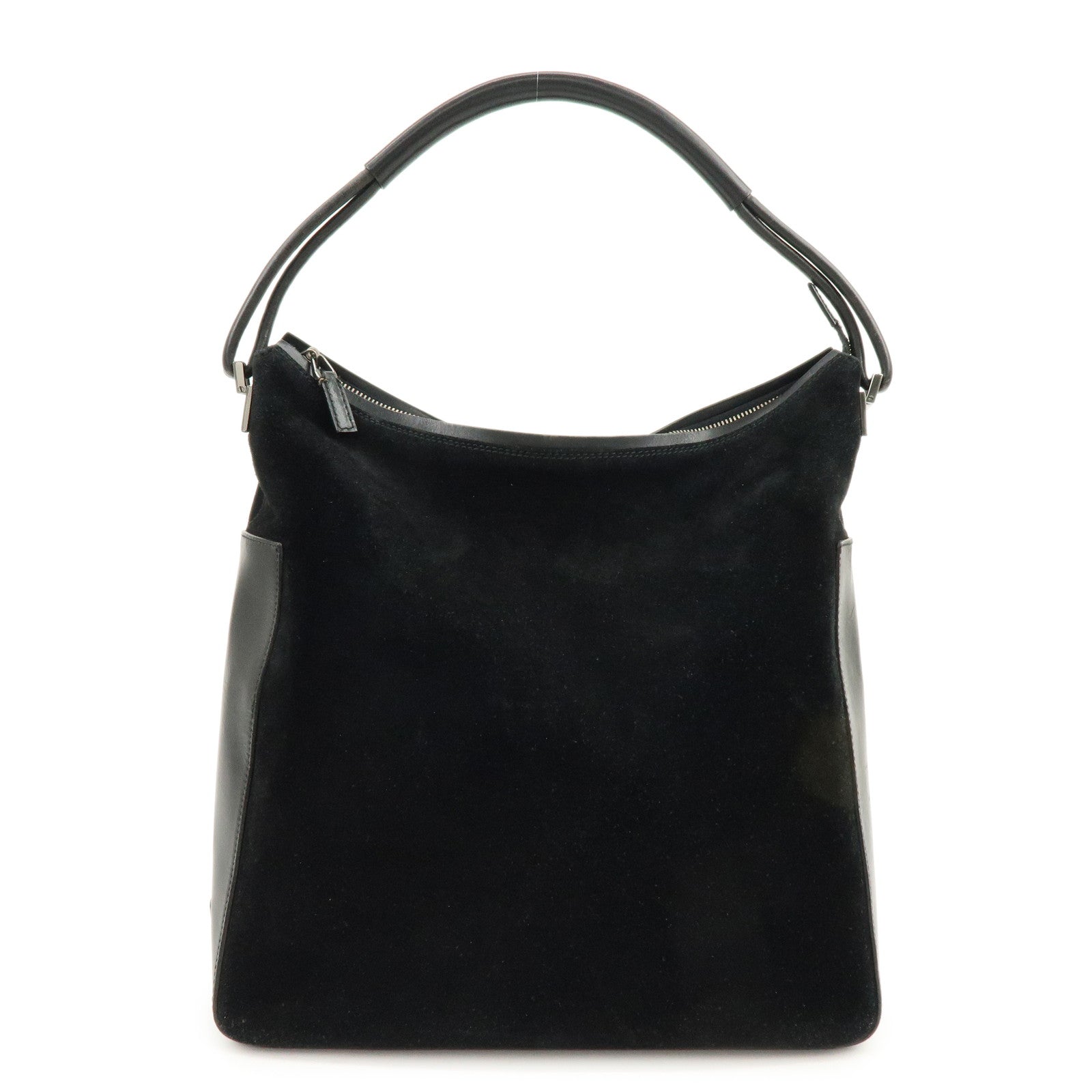 GUCCI Suede Leather Shoulder Bag Hand Bag Black 001?3770?0021222