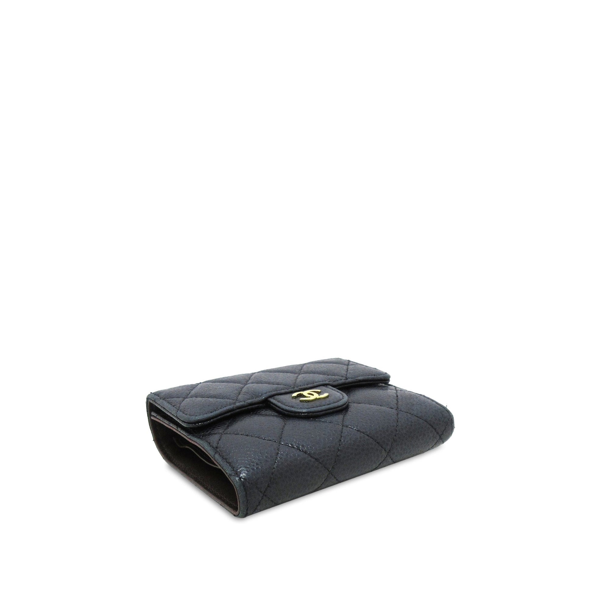 CHANEL CC Caviar Trifold Wallet Small Wallets