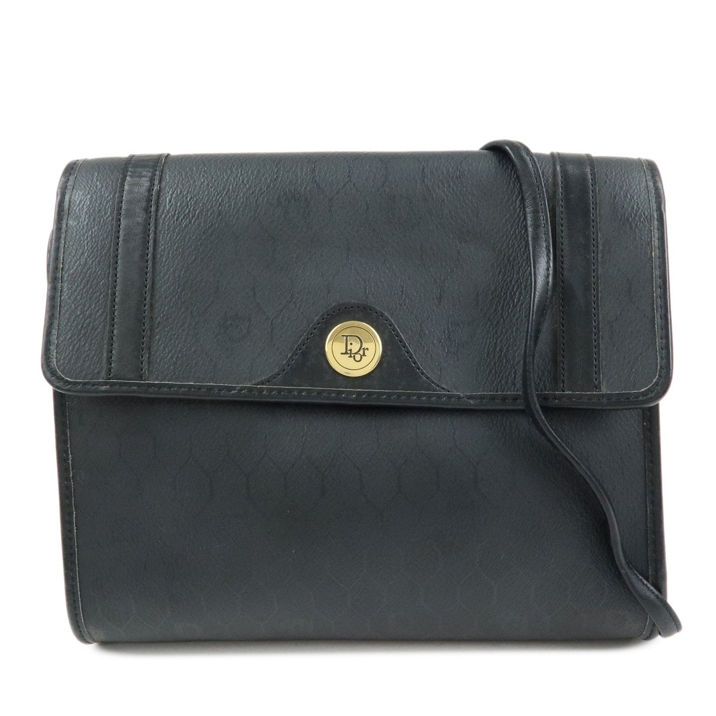 Dior Crossbody Bag Christian Honeycomb PVC Shoulder Leather Black Shoulder Bag