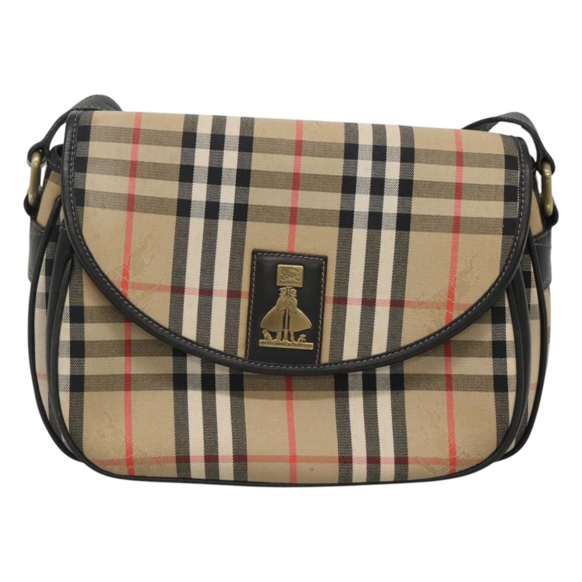 Burberry Nova Check Shoulder Bag Canvas Beige Shoulder Bag 117