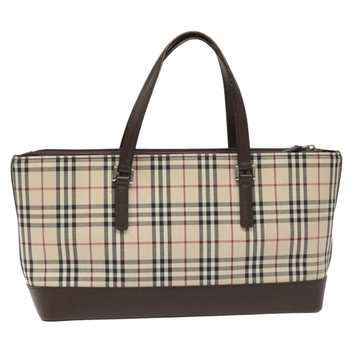 Burberry Nova Check Tote Bag Canvas Beige Tote Bag 49