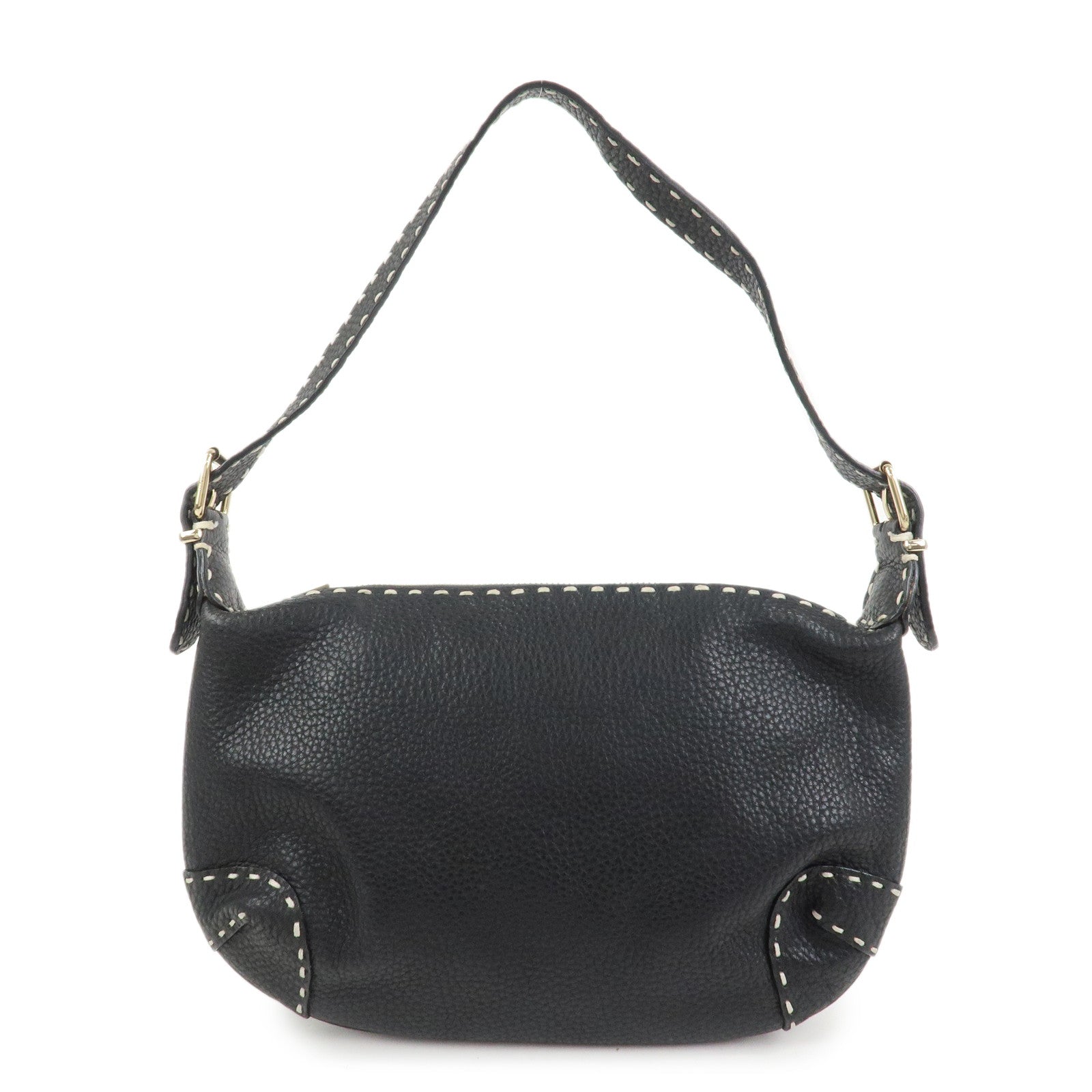 Shoulder Bag Selleria Hand Bag Leather Black Logo