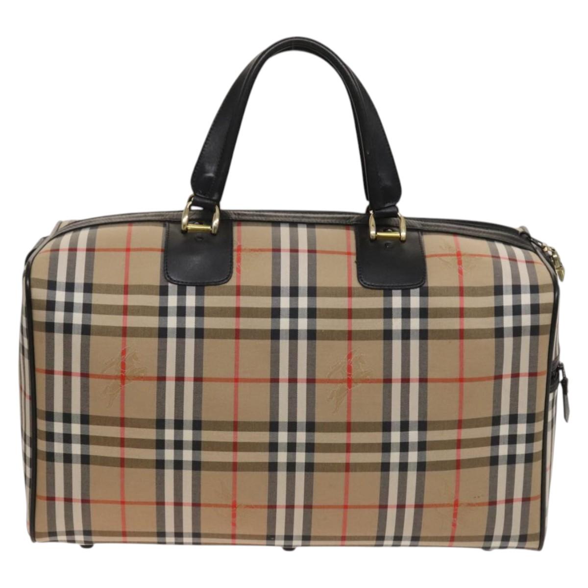 Burberry Nova Check Travel Bag Canvas Beige Travel Bag 4