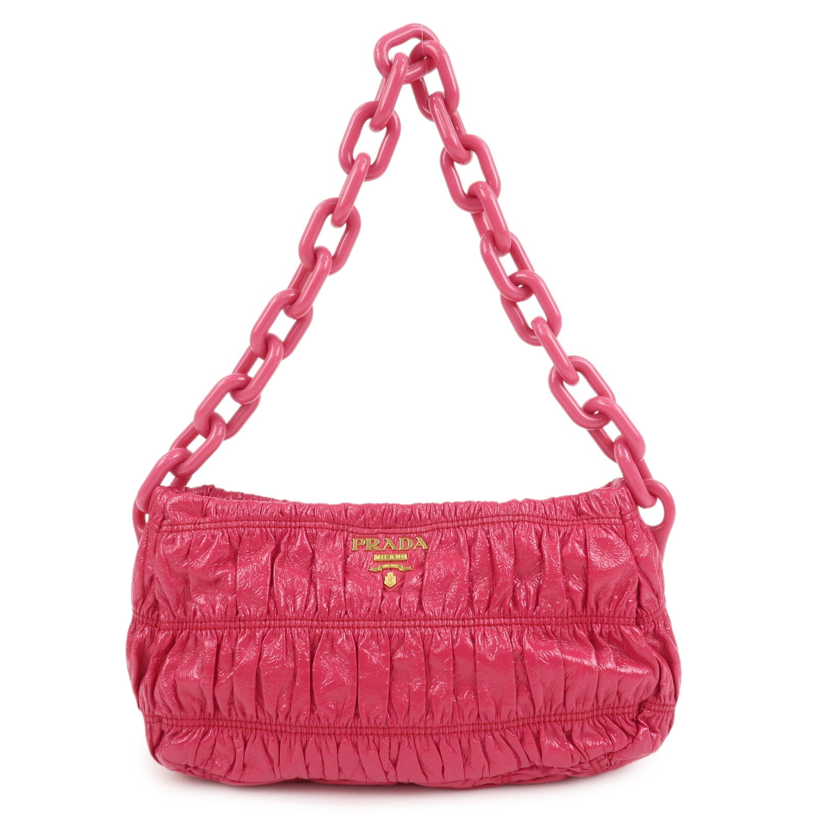 Shoulder Bag Hand Bag Leather Patent Pink