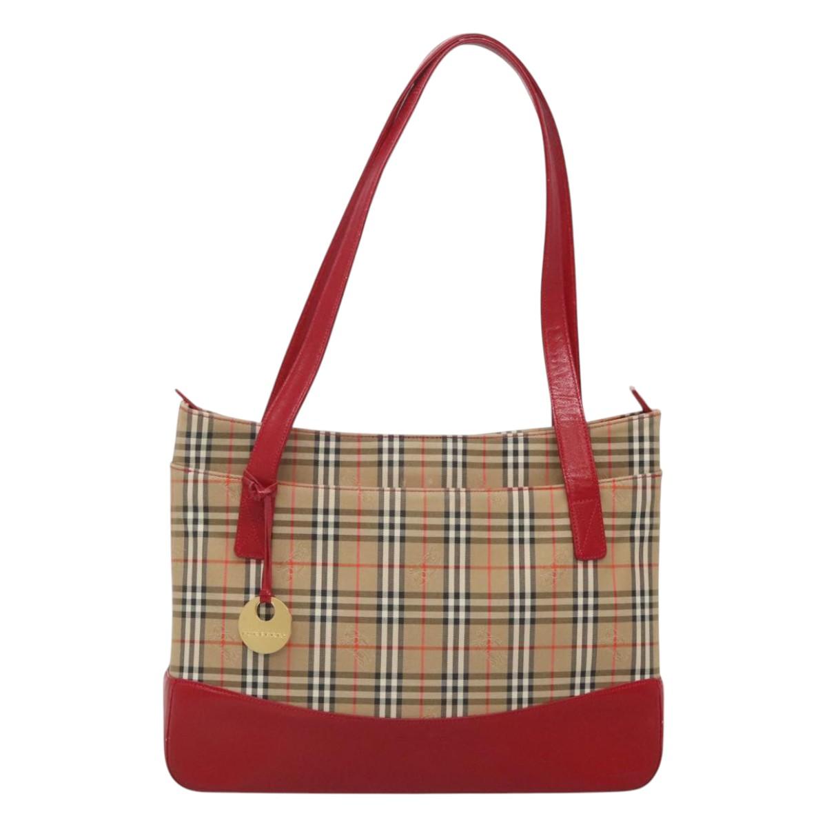 Burberry Nova Check Tote Bag Canvas Beige Tote Bag 32