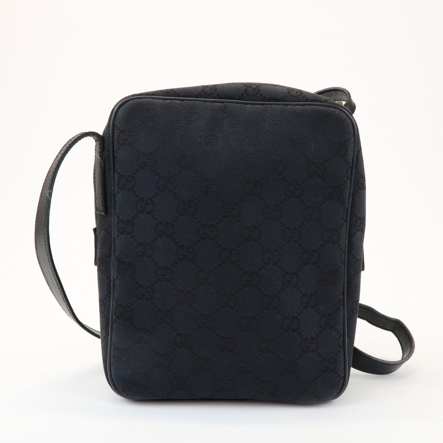 GUCCI GG Canvas Leather Shoulder Bag Black 018.1612.200047