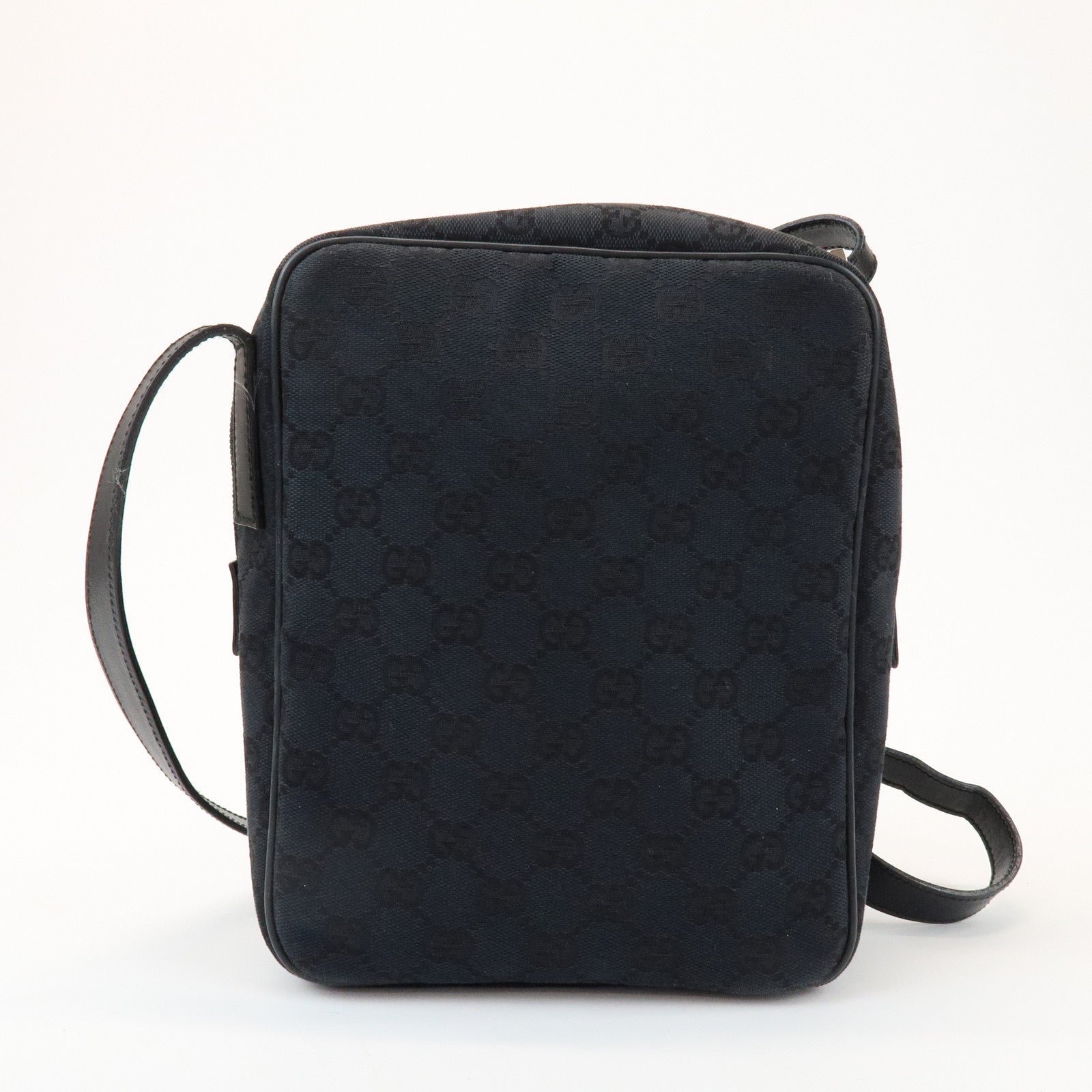 GUCCI GG Canvas Leather Shoulder Bag Black 018.1612.200047