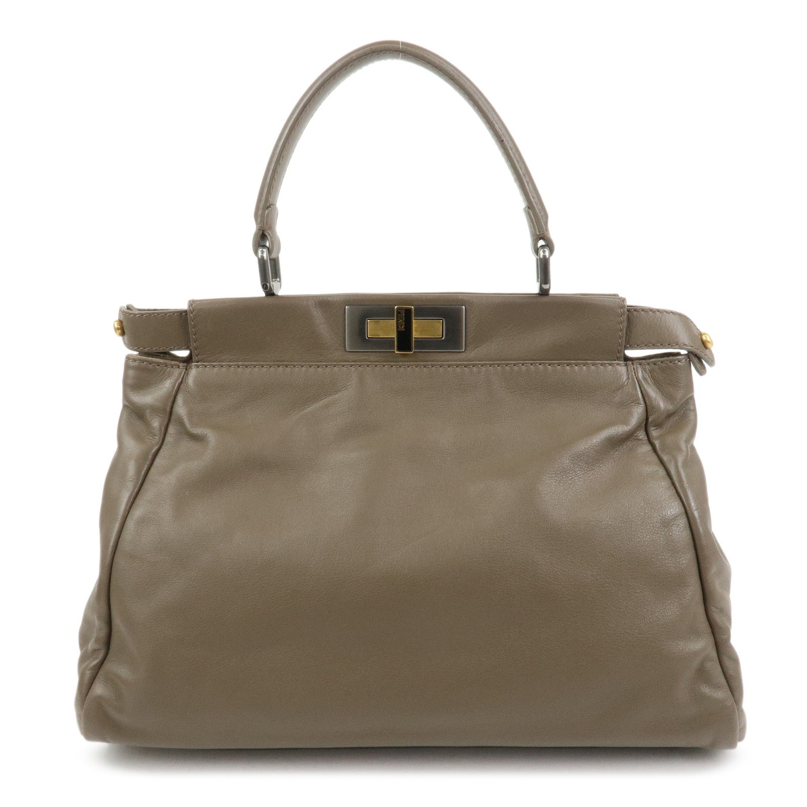 Shoulder Bag Peekaboo 2Way Hand Bag Leather Brown