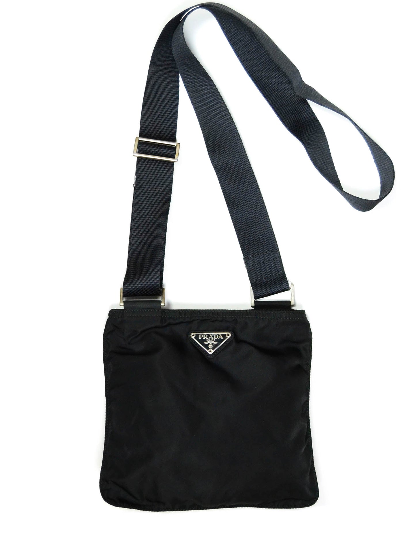 Prada Handbag Tessuto Flat Crossbody Bag Nylon Black Mini Shoes