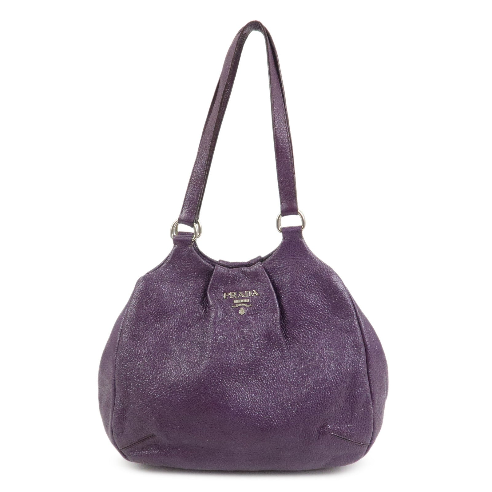 Tote Bag Shoulder Bag Leather Silver Purple