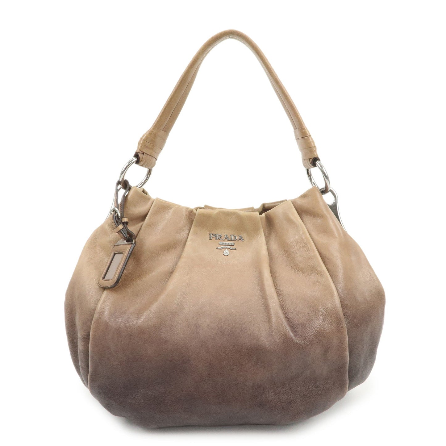 Shoulder Bag Gradation Leather Brown