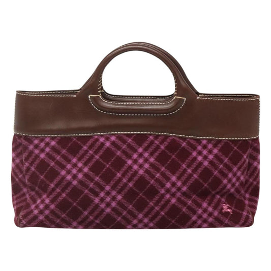 Burberry Nova Check Wool Tote Bag Purple