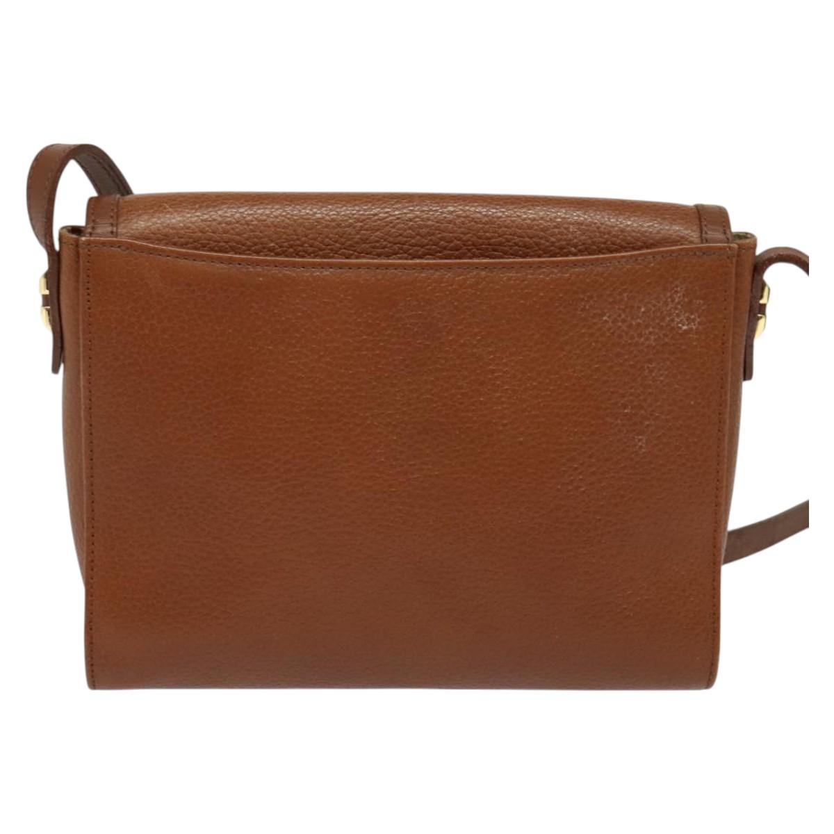 Burberry Nova Check Shoulder Bag Leather Brown Gold