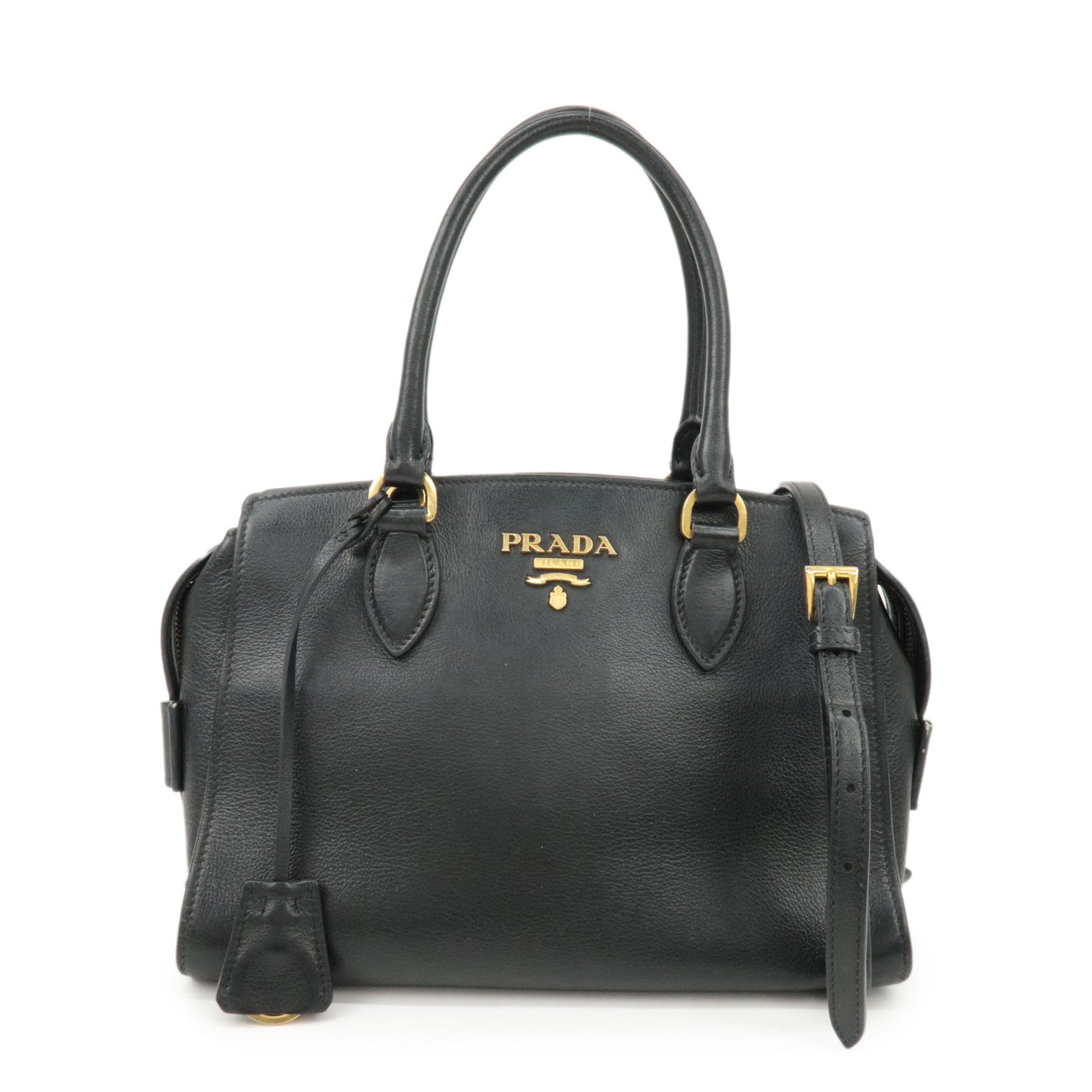Shoulder Bag 2Way Bag Shoulder Hand Bag d Leather Black Gold