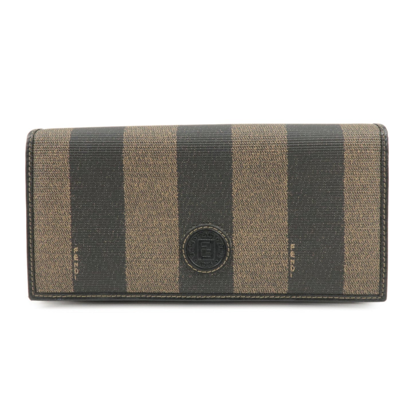 Pequin PVC Long Wallet d Canvas Black Brown Handbag