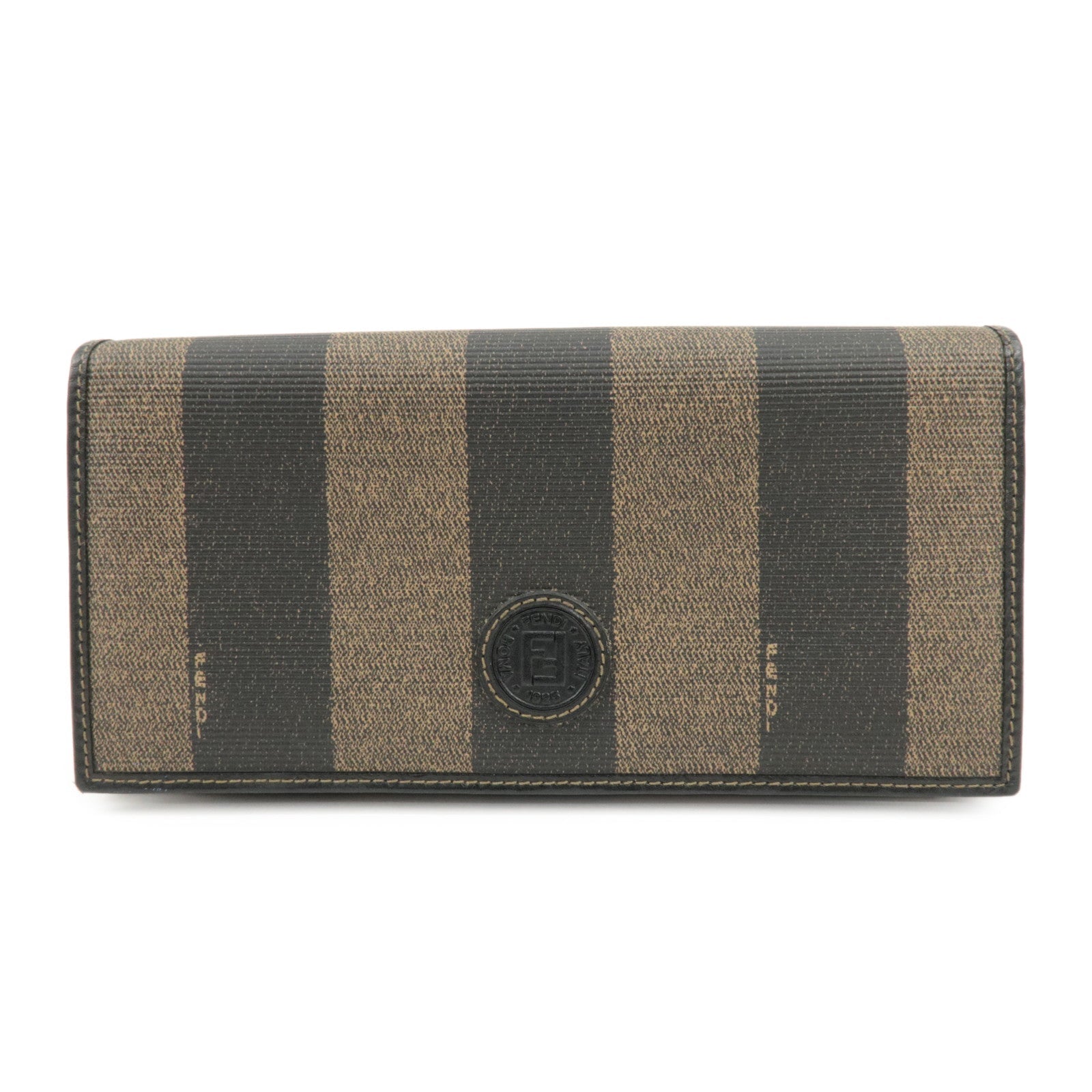 Pequin PVC Long Wallet d Canvas Black Brown Handbag