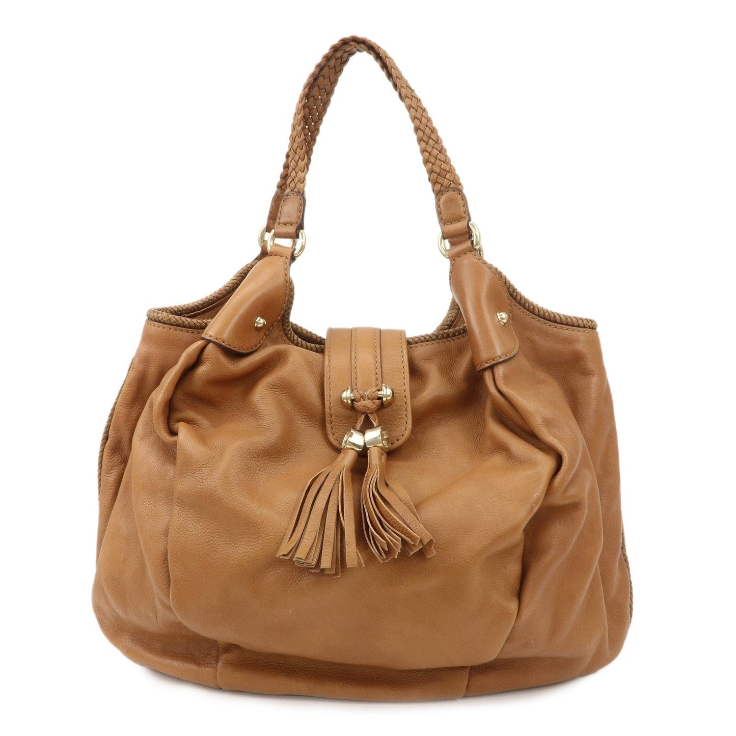 GUCCI Marrakech Leather Shoulder Bag Hand Bag Brown 257029