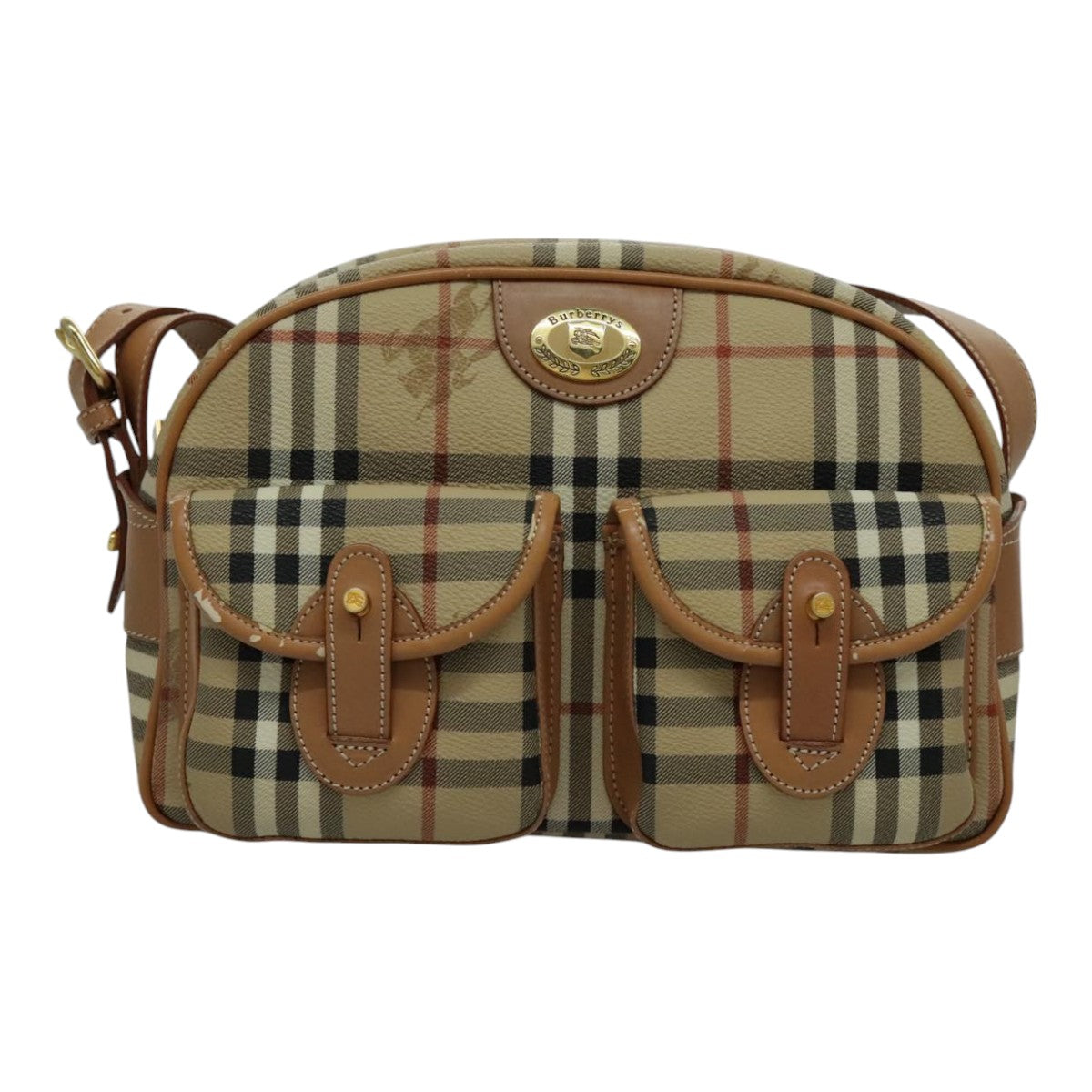 Burberry Nova Check Shoulder Bag Canvas Beige Shoulder Bag 68