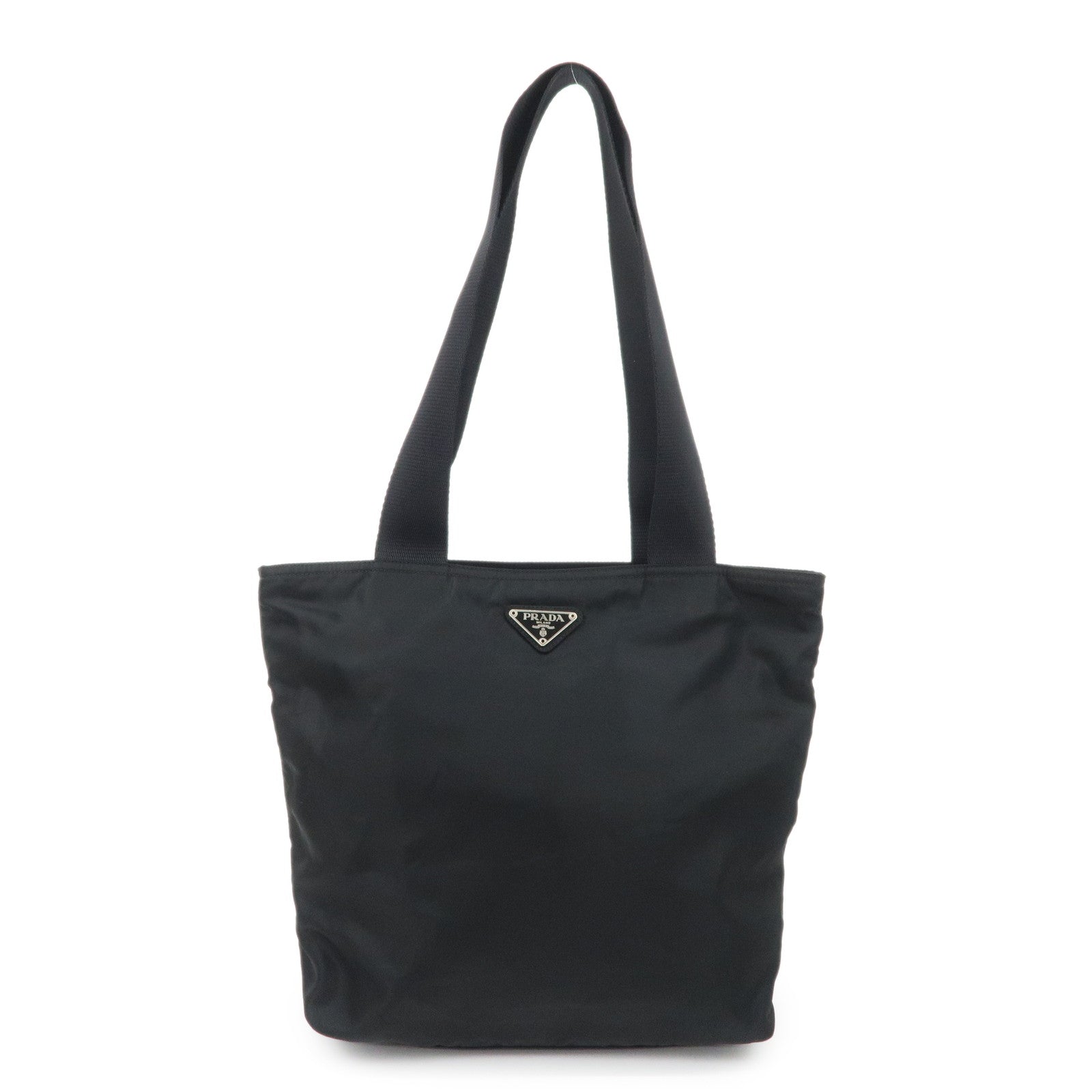 Tote Bag Triangle Shoulder Bag Hand Bag Nylon Black Logo