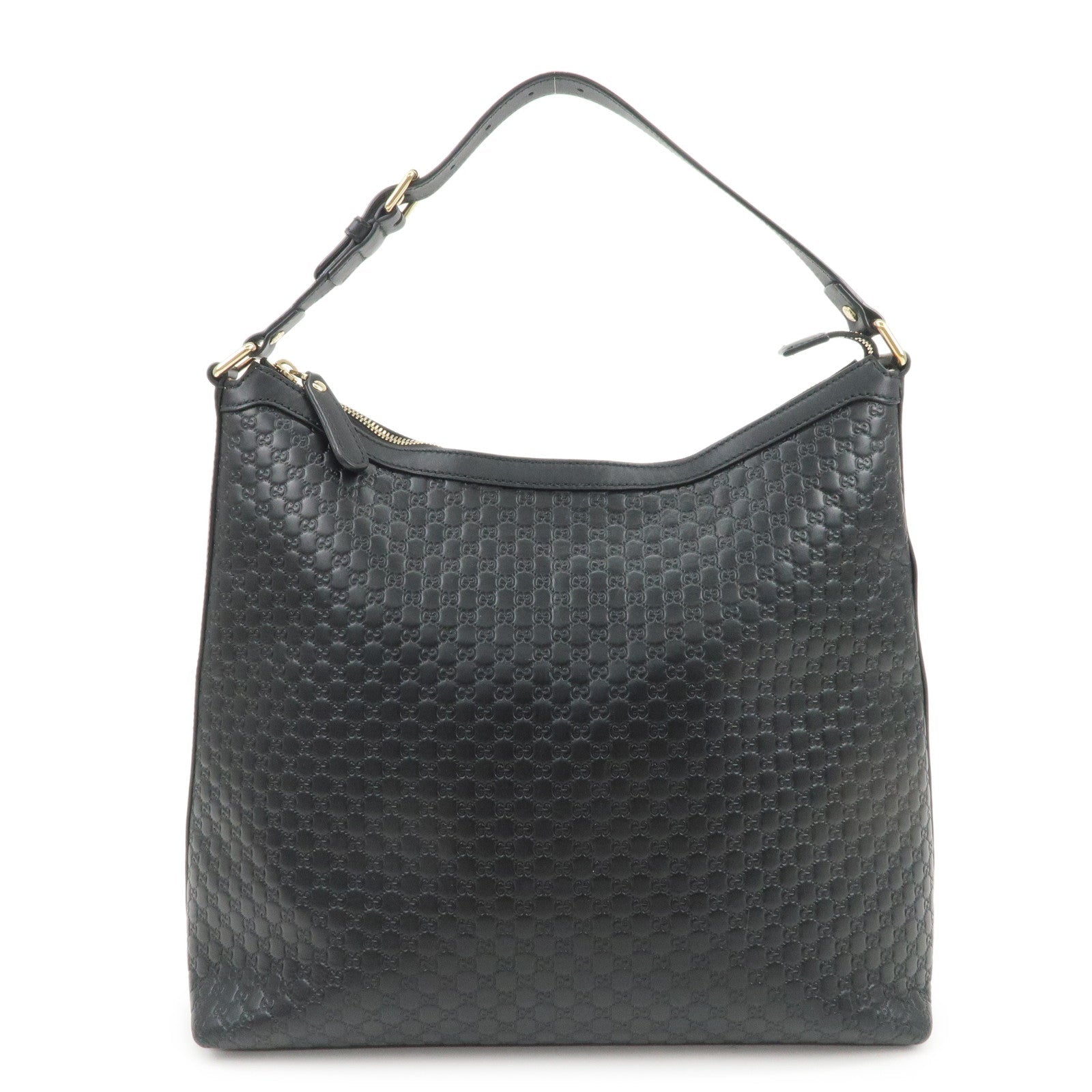 GUCCI Micro Guccissima Leather Shoulder Bag Hand Bag Black 449732