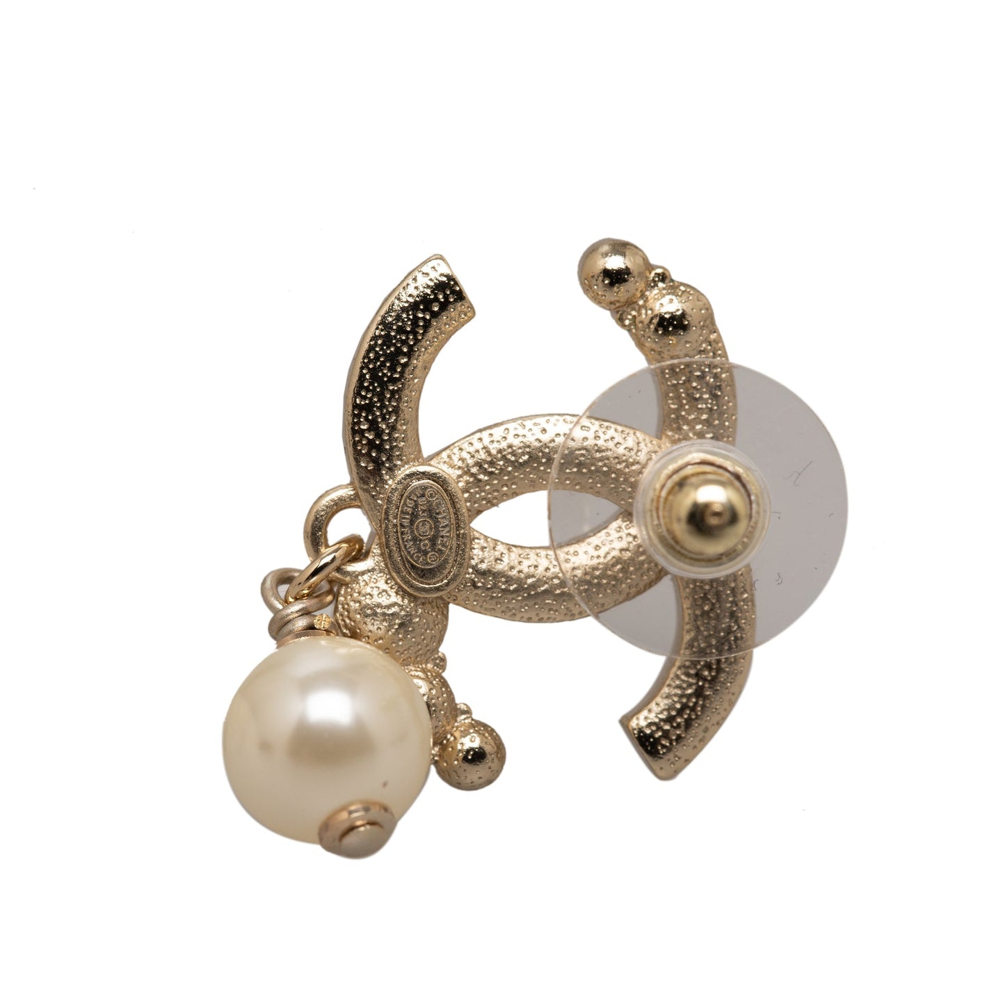 CHANEL CC Faux Pearl Rhinestones Earrings Costume Earrings
