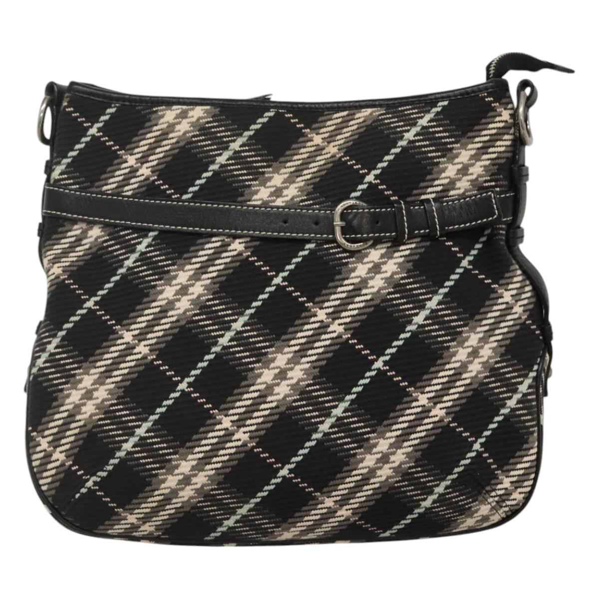 Burberry Nova Check Wool Shoulder Bag Black