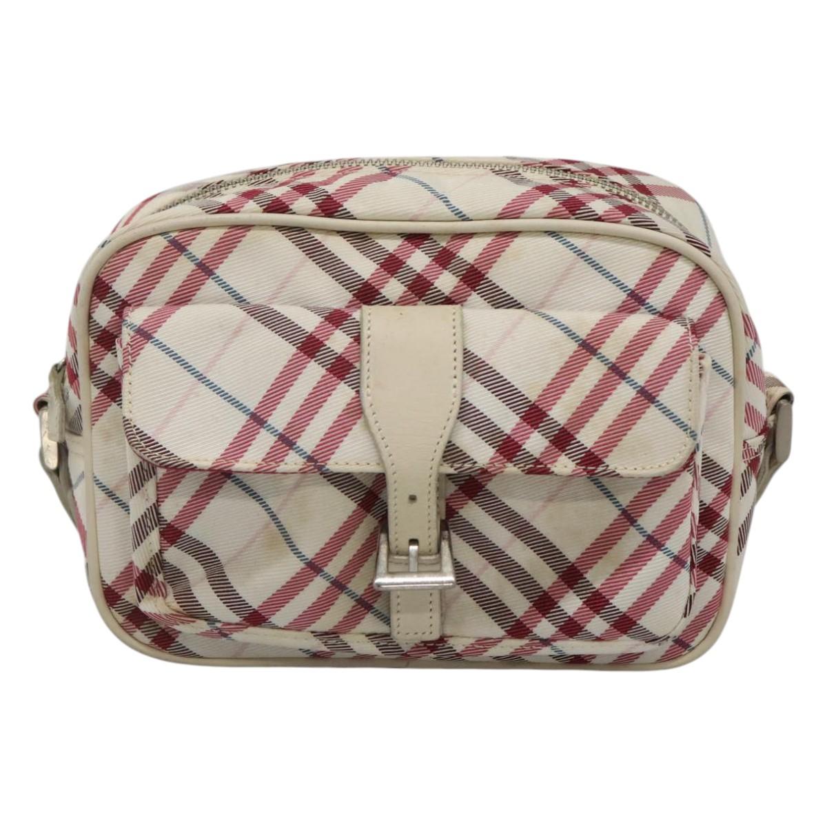 Burberry Nova Check Shoulder Bag Nylon Red