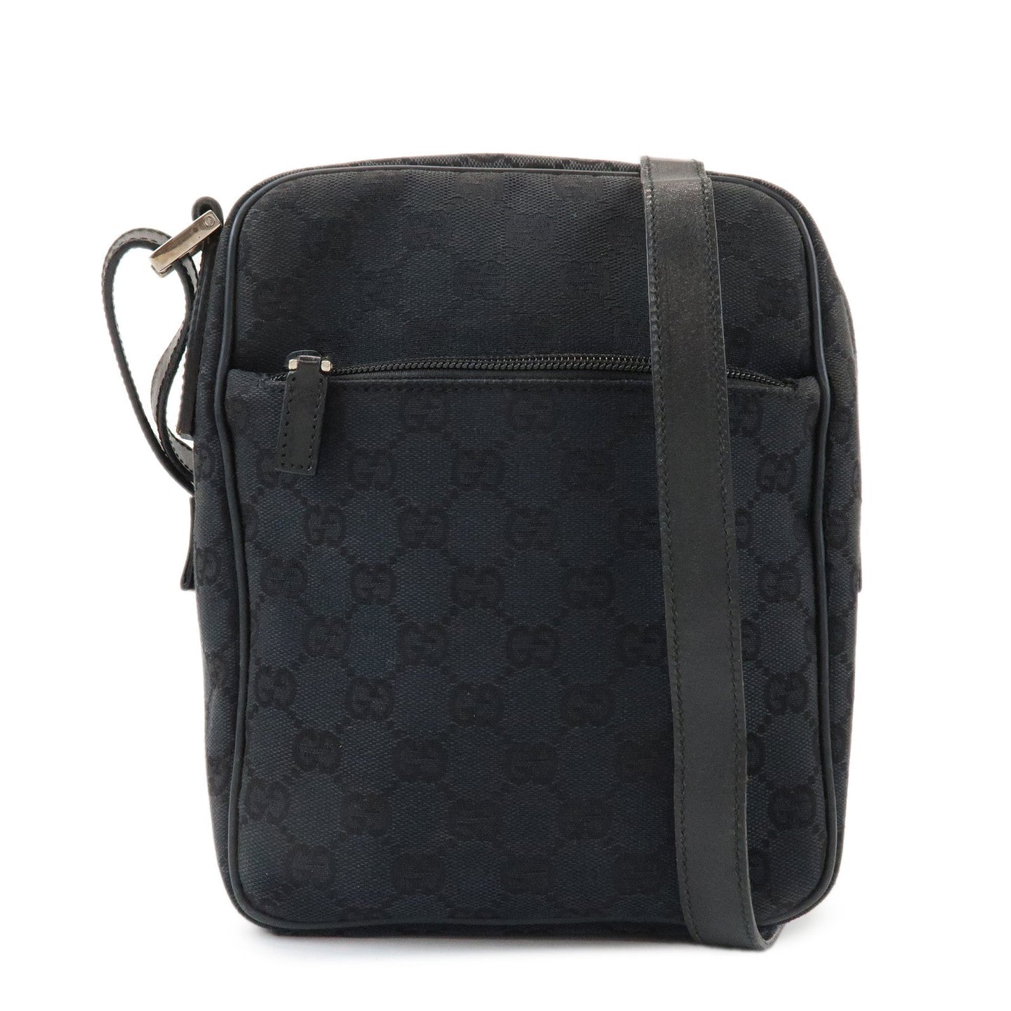 GUCCI GG Canvas Leather Shoulder Bag Black 018.1612.200047