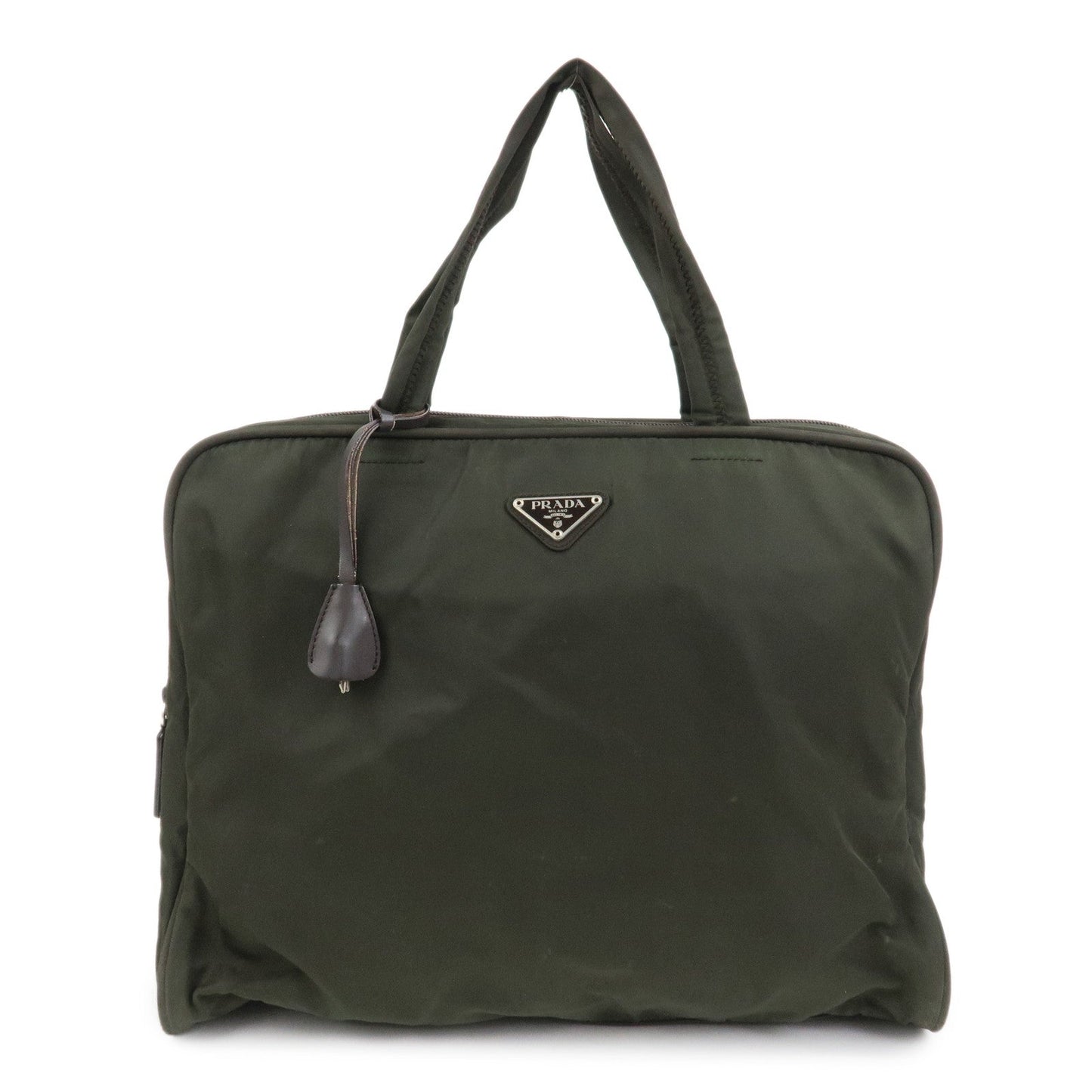 Tote Bag Triangle Brief Case Khaki Nylon Logo