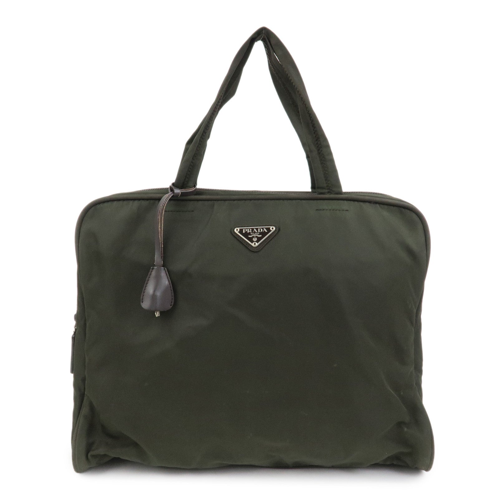 Tote Bag Triangle Brief Case Khaki Nylon Logo