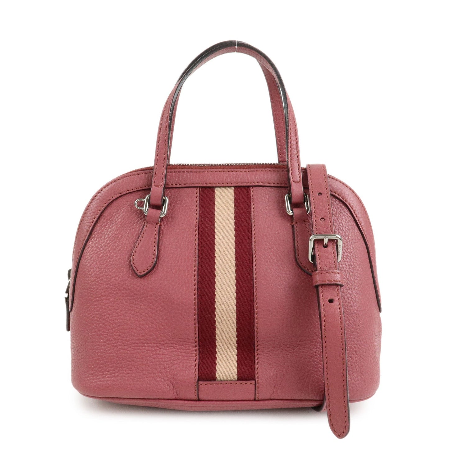 GUCCI Sherry Leather 2Way Bag Hand Bag Pink Beige 341504