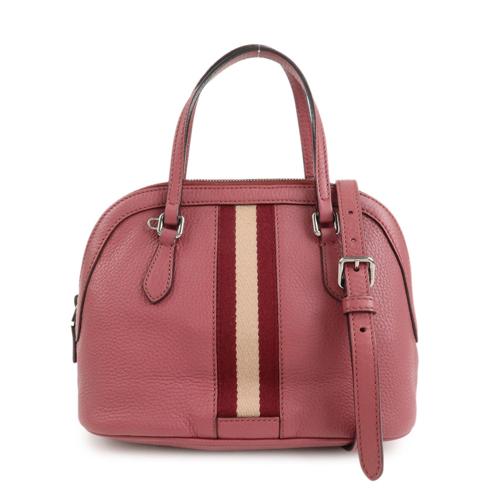 GUCCI Sherry Leather 2Way Bag Hand Bag Pink Beige 341504
