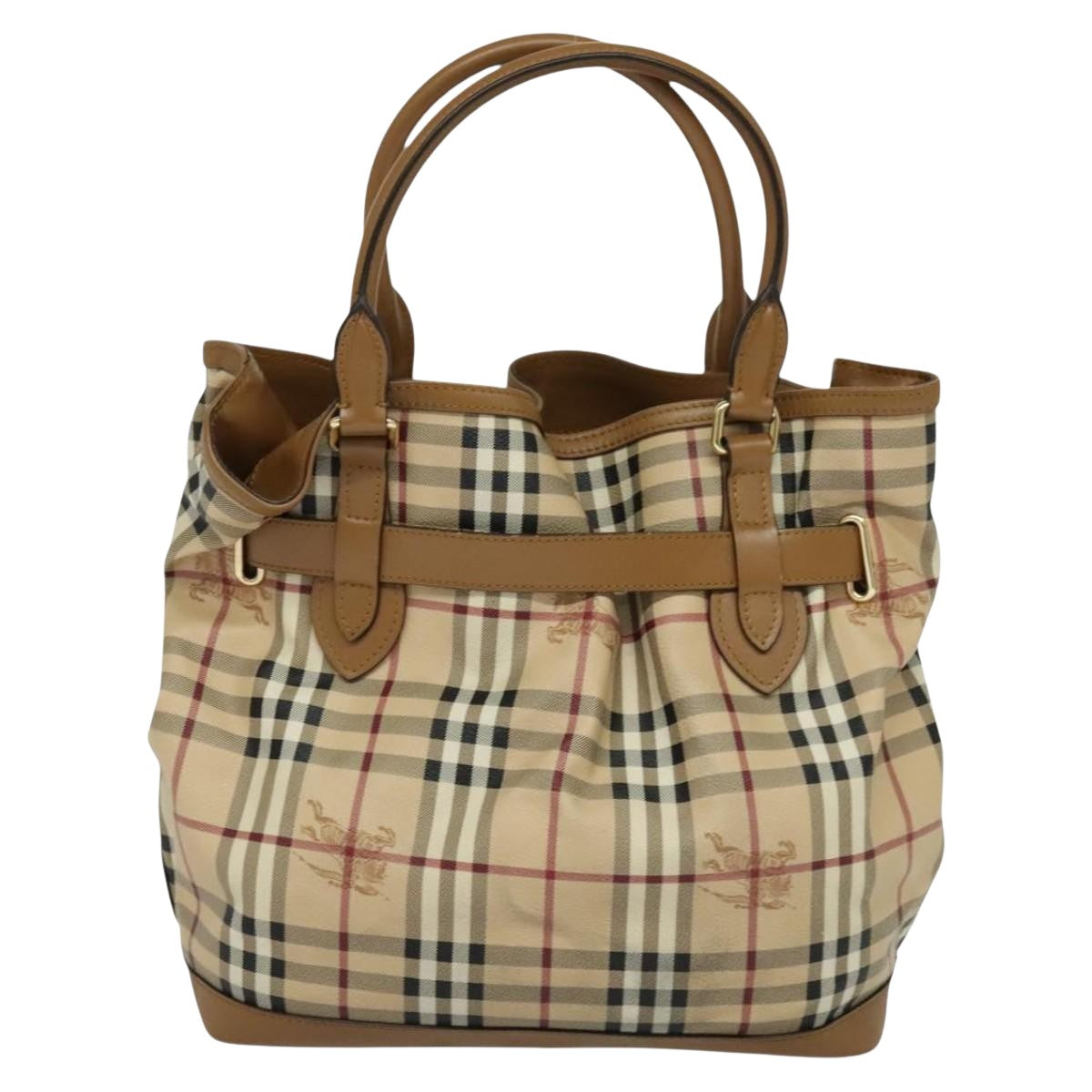 Burberry Nova Check Tote Bag Canvas Beige