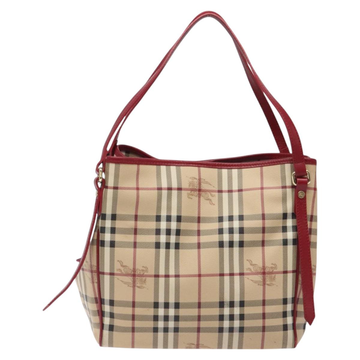 Burberry Nova Check Shoulder Bag Canvas Beige Shoulder Bag 26