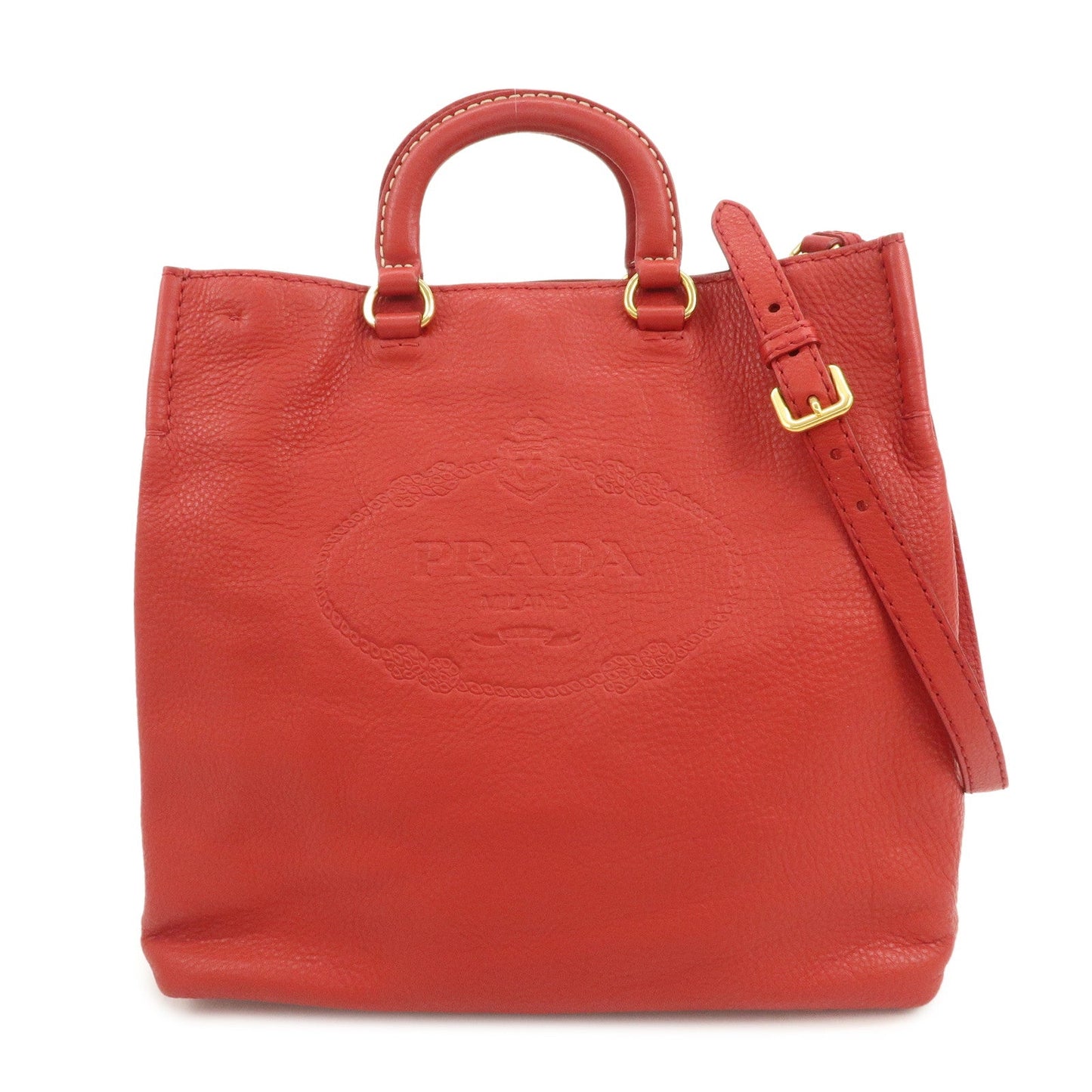 Tote Bag Daino 2Way Shoulder Bag Leather Vitello Red