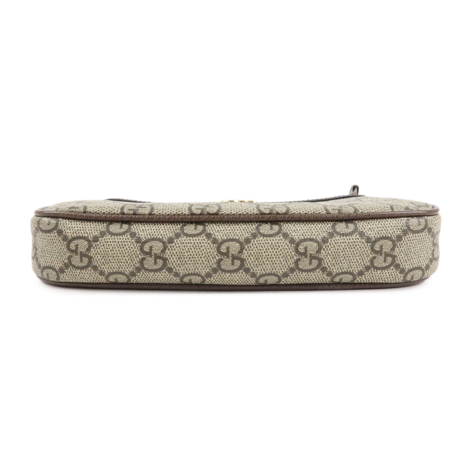 GUCCI Ophidia Leather GG Supreme Chain Pouch Beige Brown 764960