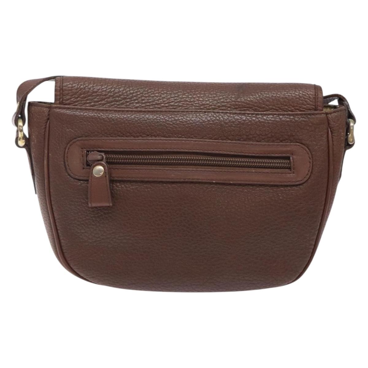 Burberry Shoulder Bag Leather Brown Gold