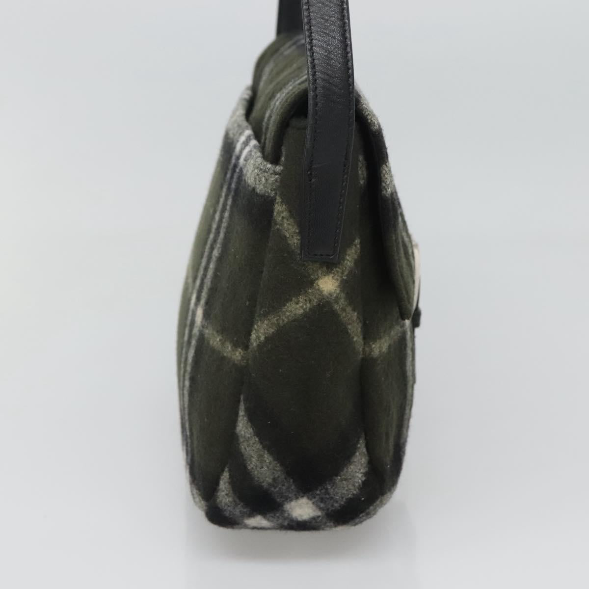 Burberry Nova Check Khaki Wool Shoulder Bag