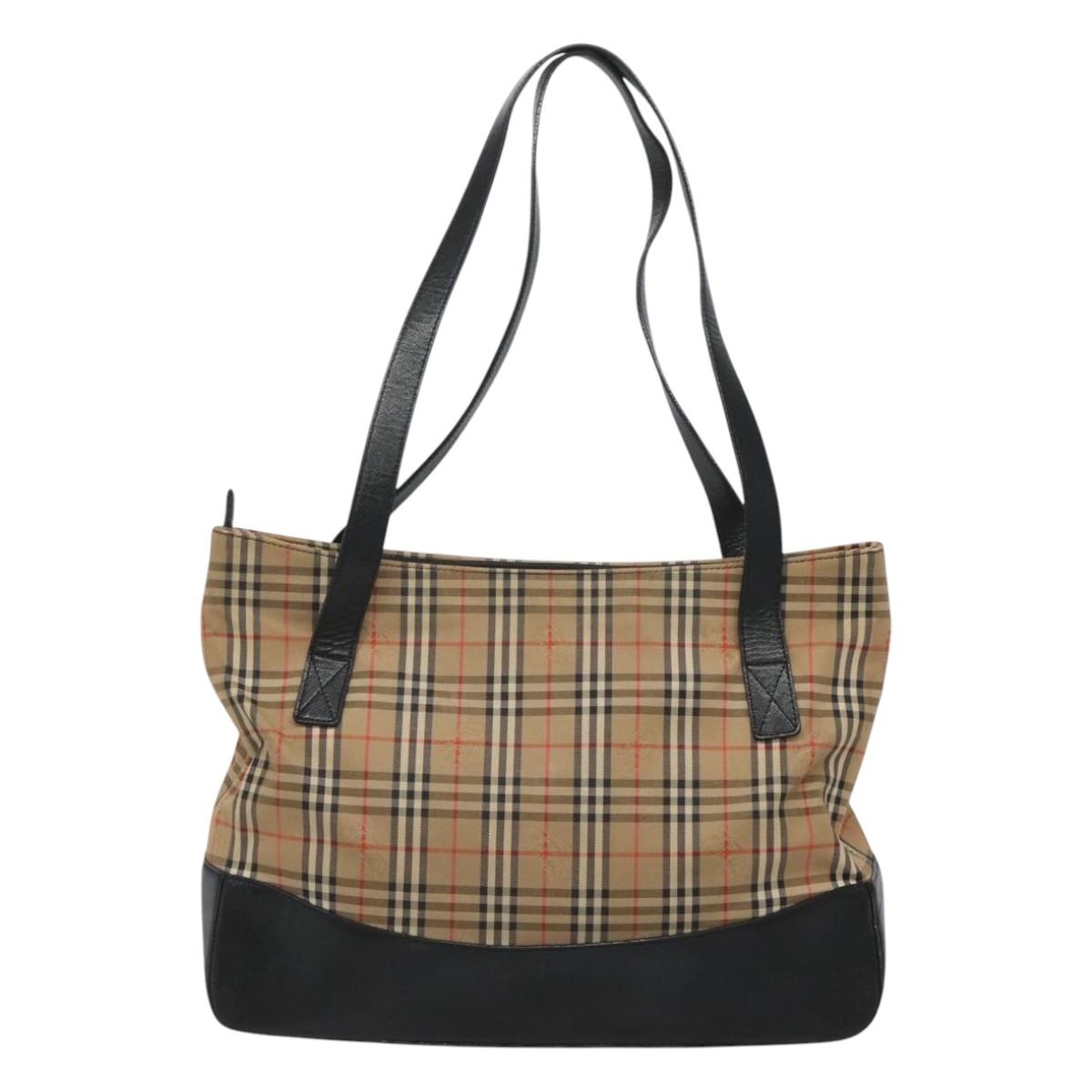 Burberry Nova Check Tote Bag Canvas Beige Tote Bag 25
