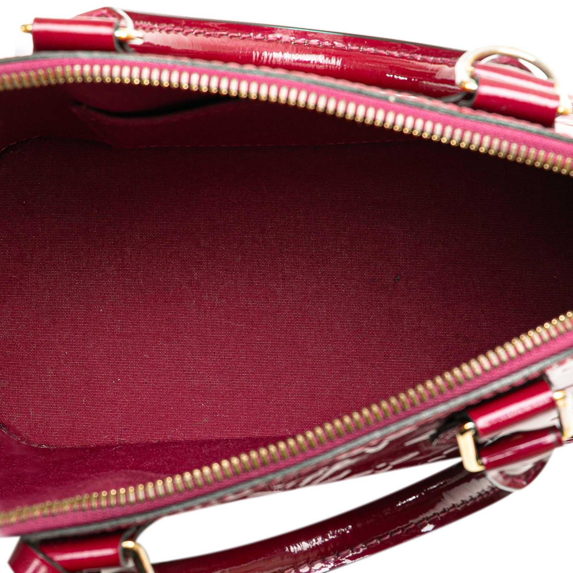 Red Louis Vuitton Monogram Vernis Alma BB Satchel