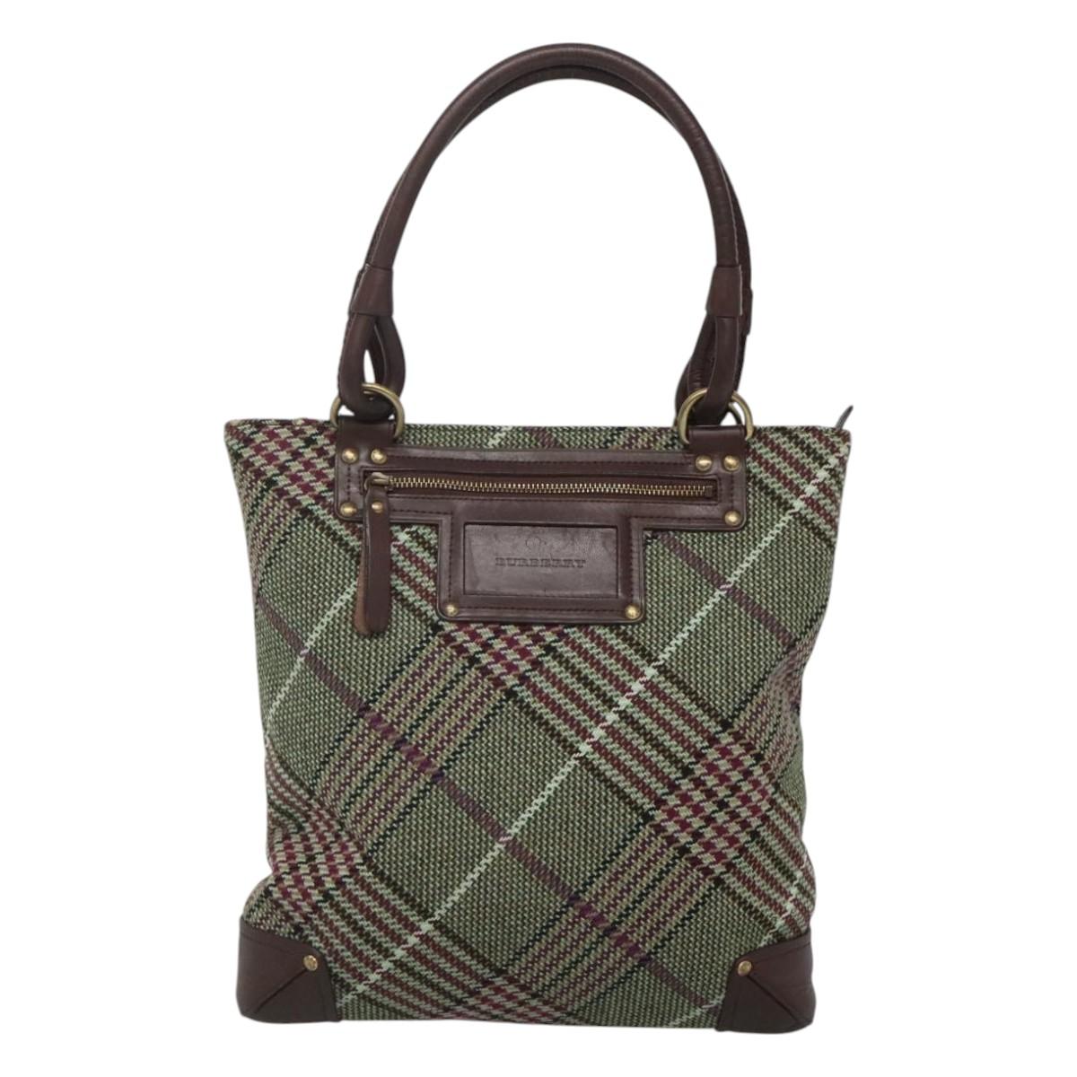 Burberry Wool Tote Bag Green