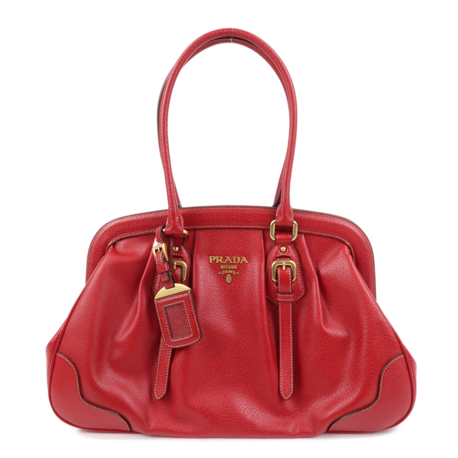 Shoulder Bag Hand Bag Leather Red Logo