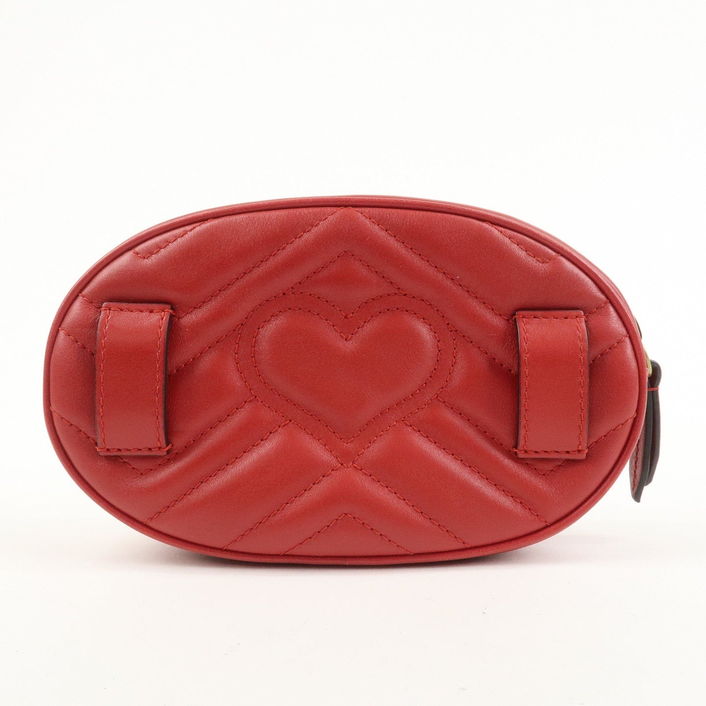 GUCCI GG Marmont Leather Waist Bag Crossbody Bag Red 476434