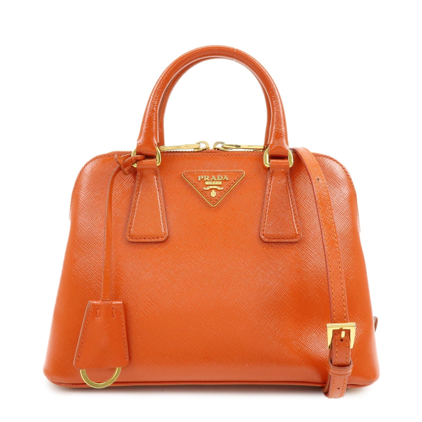 Shoulder Bag Triangle 2Way Hand Leather Patent Logo