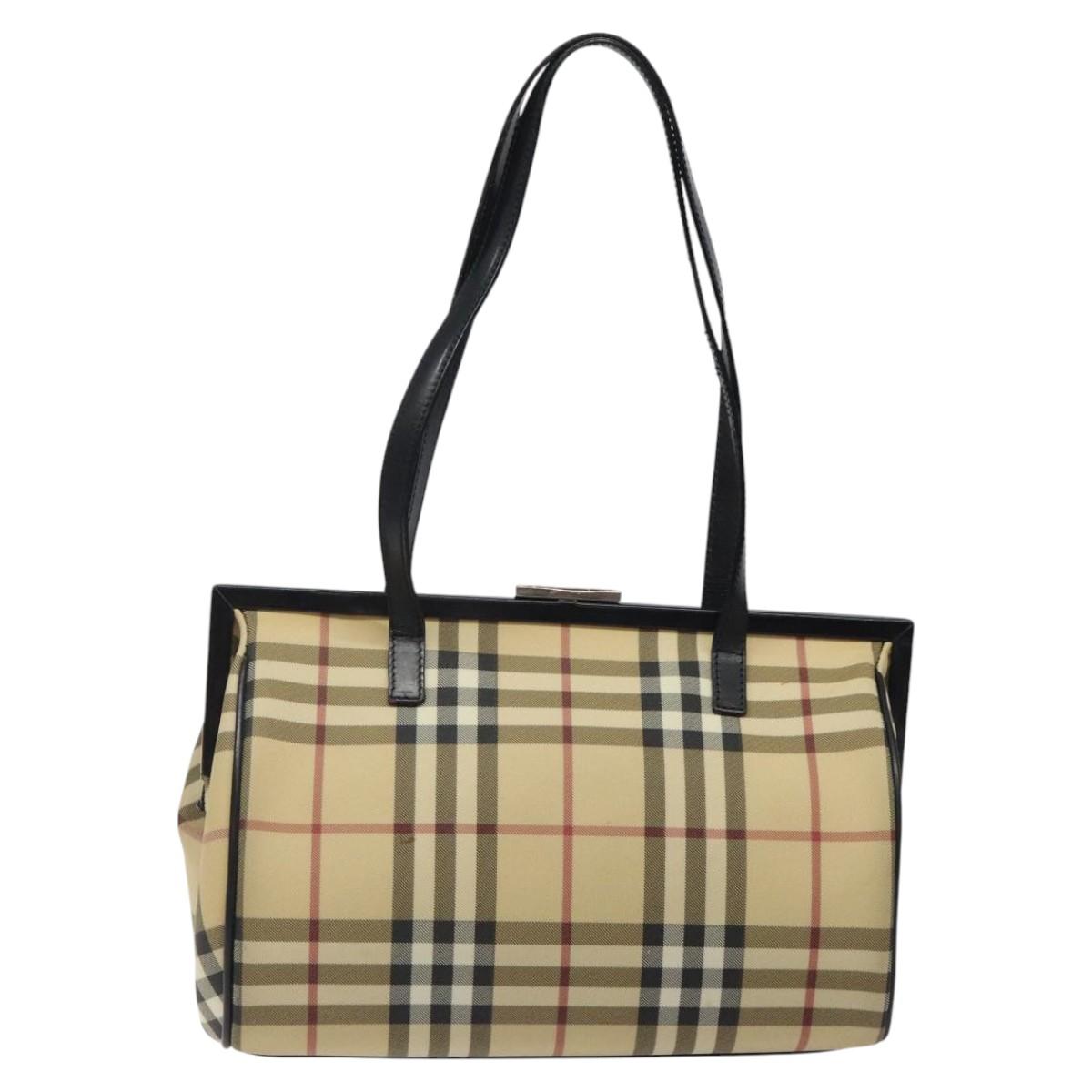 Burberry Nova Check Shoulder Bag Canvas Beige Shoulder Bag 119