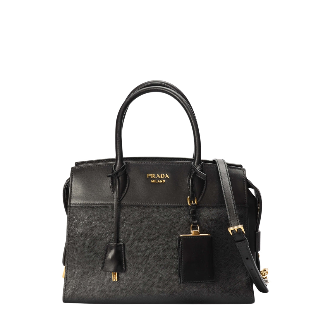 Prada Esplanade Convertible Tote Black Tote Bag
