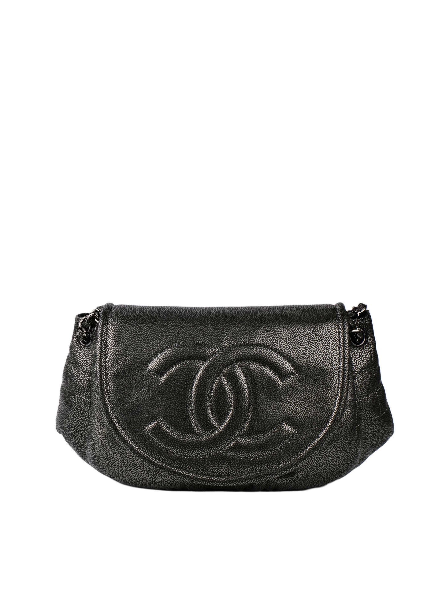 Chanel Mechanic Grey Half Moon Bag.