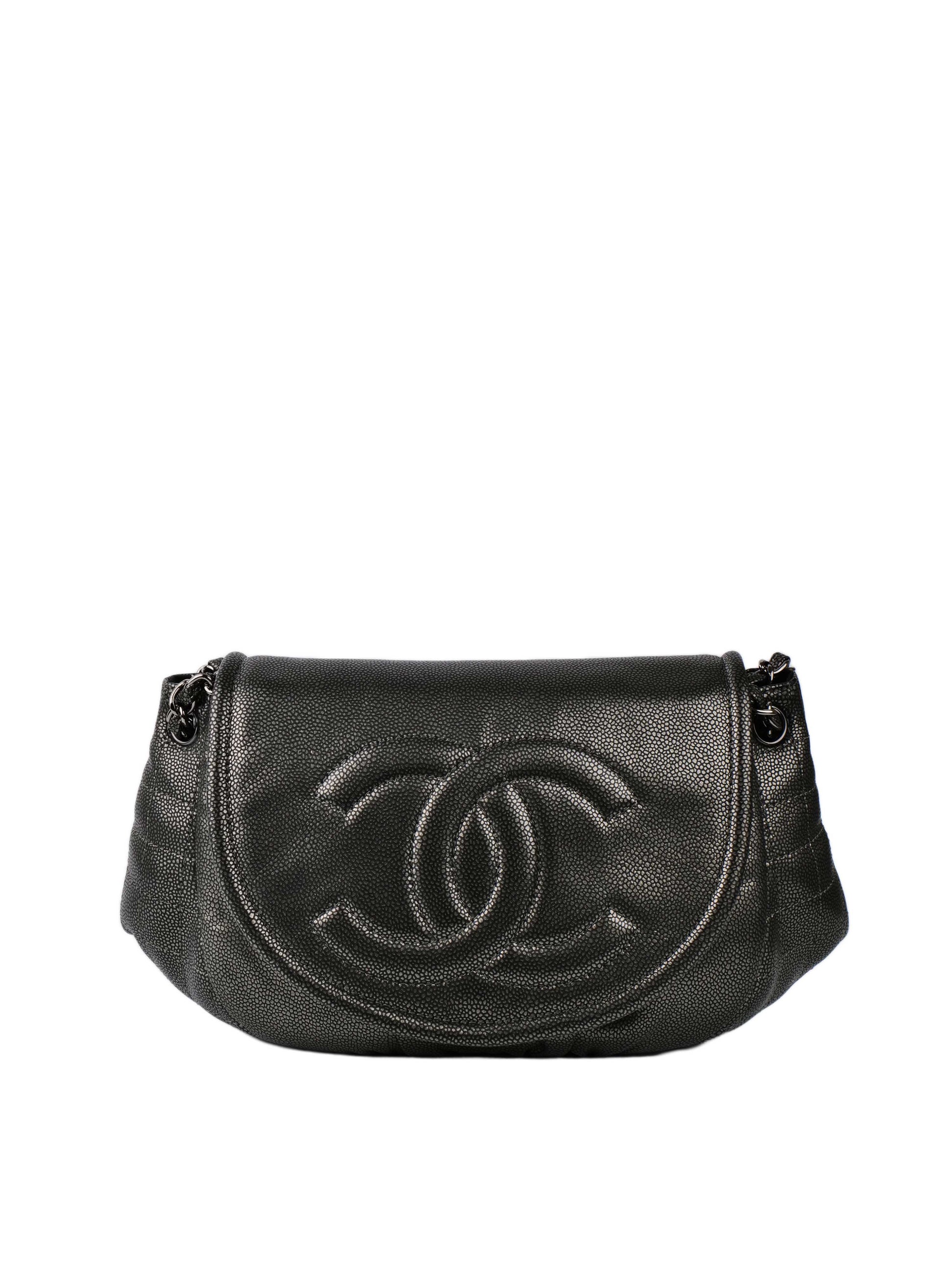 Chanel Mechanic Grey Half Moon Bag.