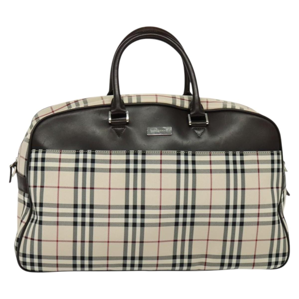 Burberry Nova Check Travel Bag Nylon Beige