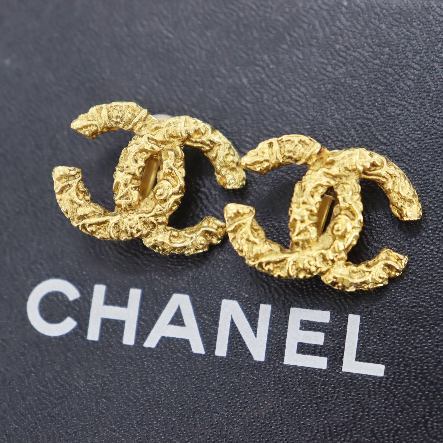 CHANEL CC Logos Earrings Gold Clip-On   03A  #AG849